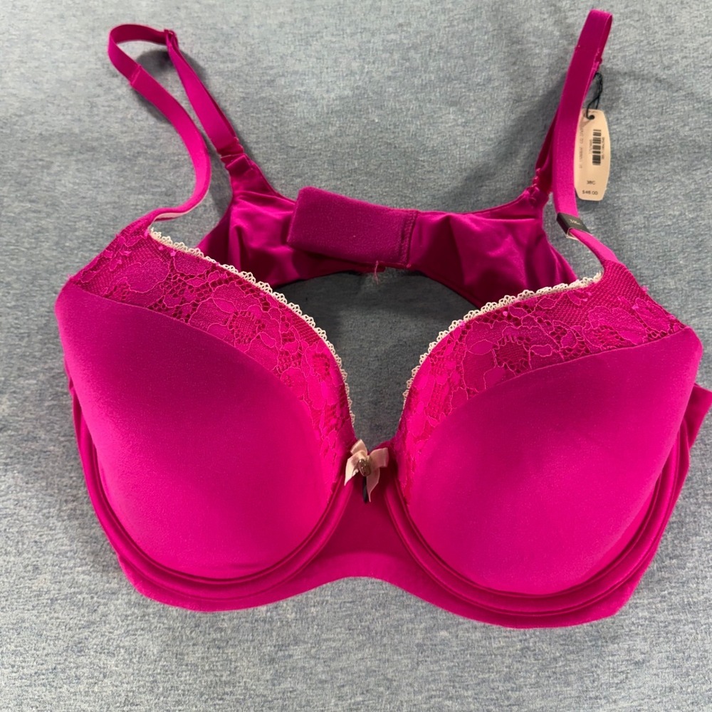 Victorias Secret Body by Victoria Demi Bra Pink Lace Trim 38C NWT